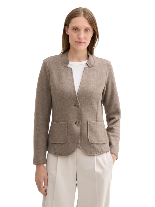 TOM TAILOR Women's Blazer, 16569 - Cashew Beige Melange, 22