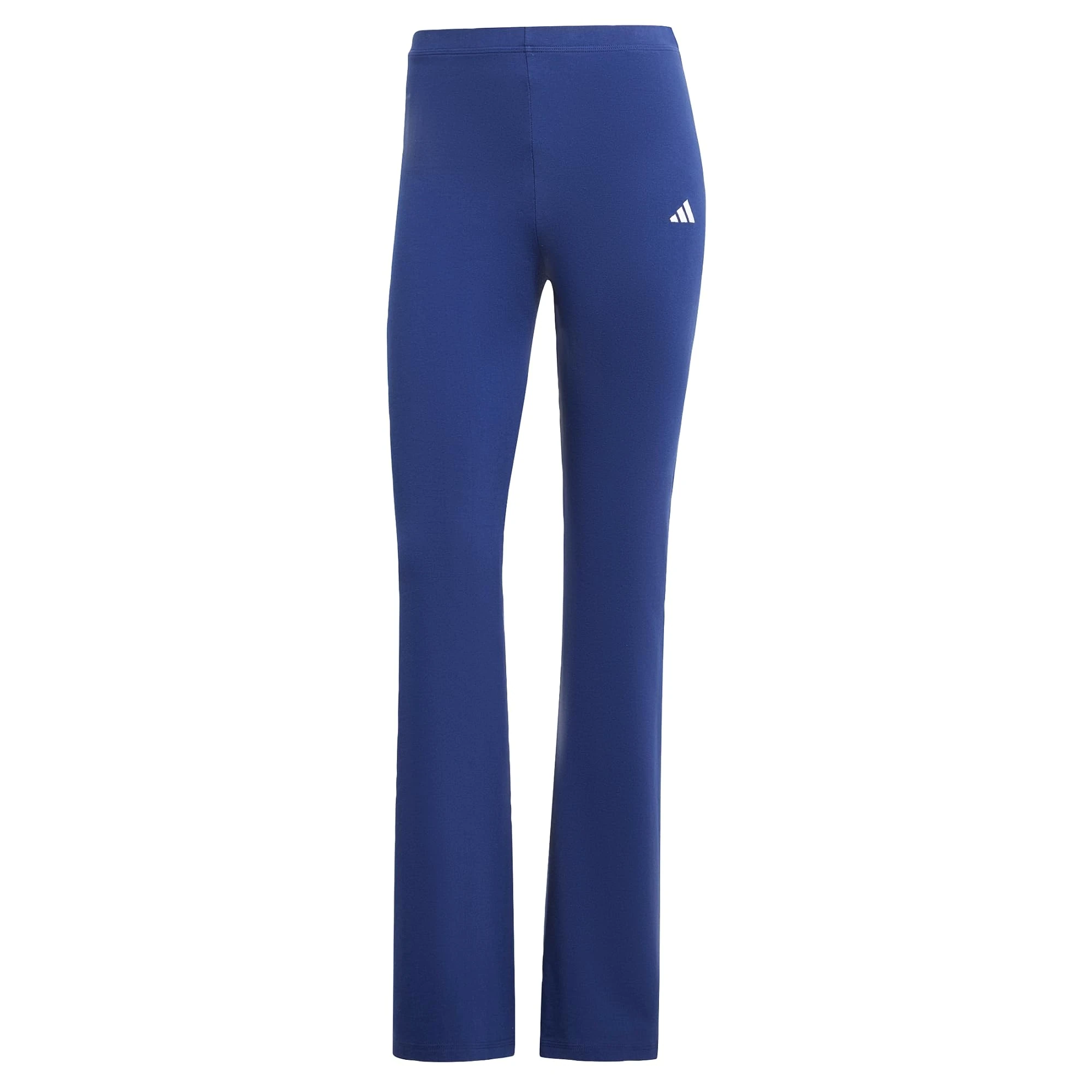 adidas Women's ESSENTIALS SMALL LOGO FLARED LEGGINGS, dark blue/white, L