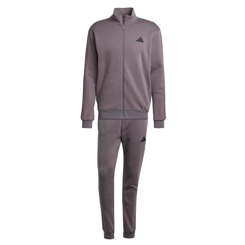 adidas Men's SPORTSWEAR BASIC 3 STRIPES TRICOT TRACKSUIT, Grey Strata, L Tall