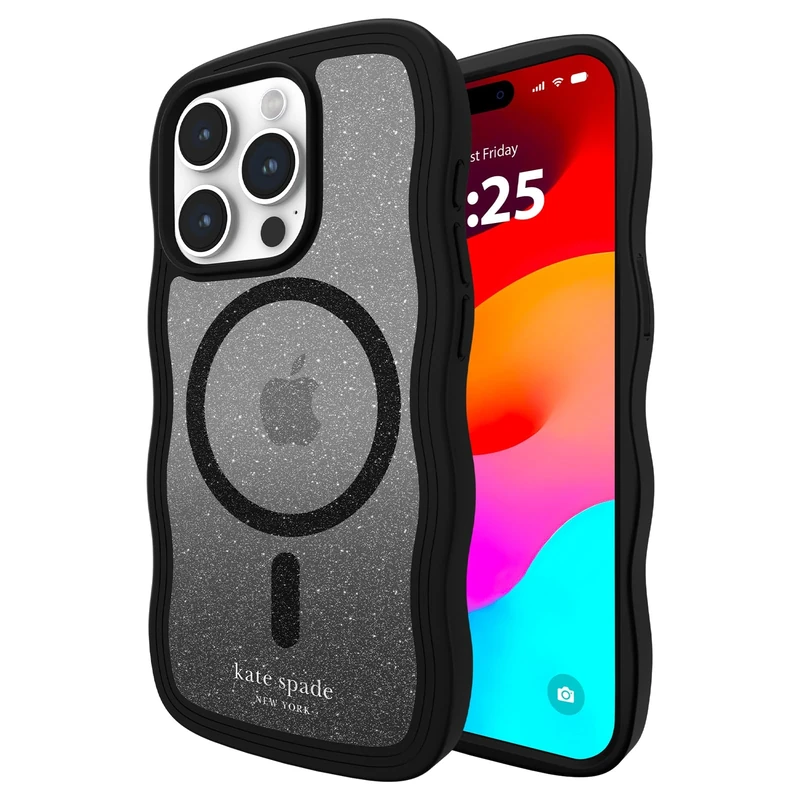 kate spade new york iPhone 15 Pro Case, Compatible with MagSafe - Wavy Nightfall