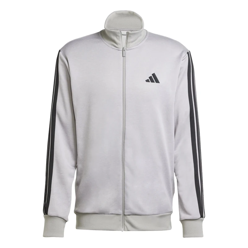 adidas Men's 3 STRIPES FRENCH TERRY TRACKSUITS, medium grey heather/mgh solid grey, L