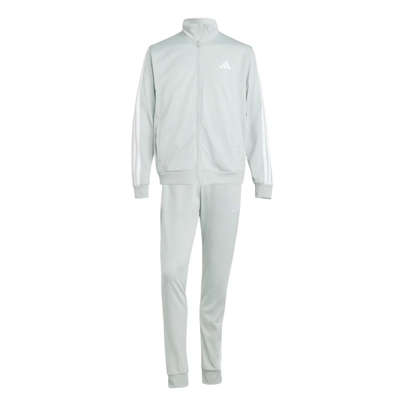 adidas Men's SPORTSWEAR BASIC 3 STRIPES TRICOT TRACKSUIT, Wonder Silver, 3XL Tall