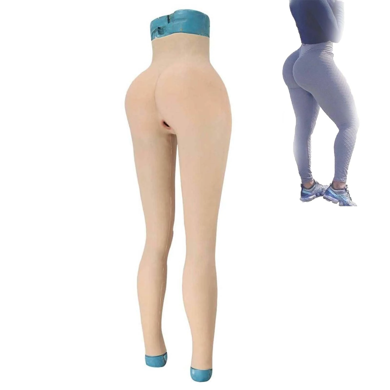 Adima Fake Pussy Pants Silicone Crossdresser Pants Artificial Hips Lifter for Cosplay Dragqueen,Girly white,Upgrade