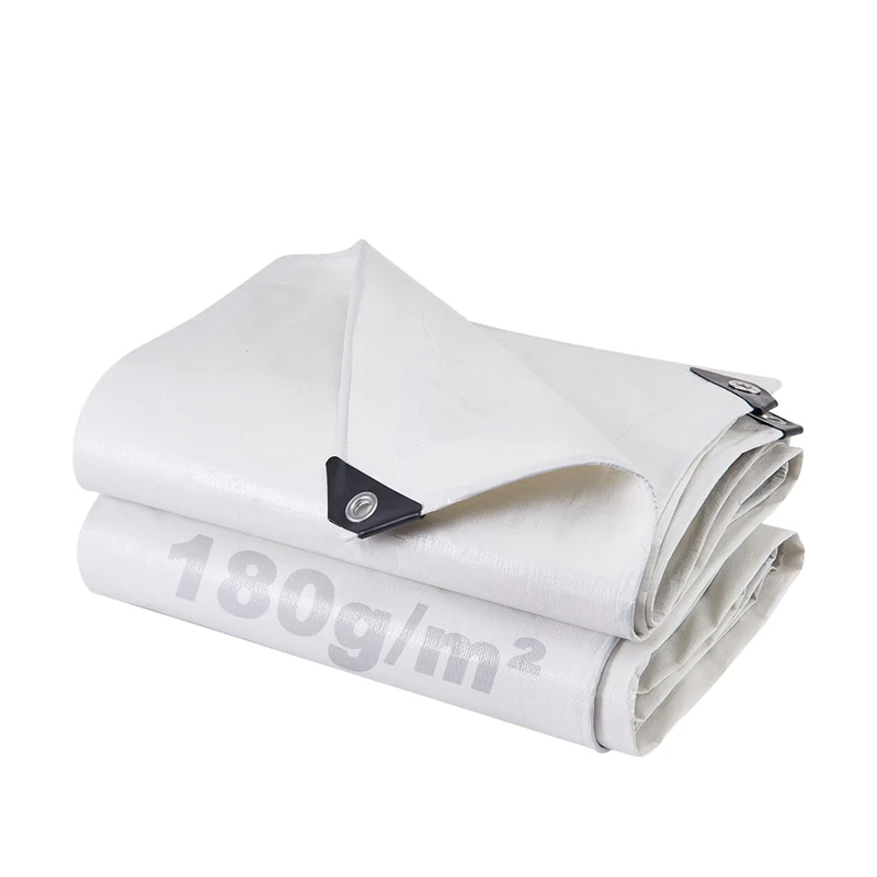 SHANNA Tarpaulin 4x6 m Waterproof Heavy Duty Tarp Sheet Cover, Thicken 180 GSM PE Tarpaulin with Reinforced Grommets, MultiPurpose Outdoor Use for Garden Furniture Camping Ground Sheet Truck Cover