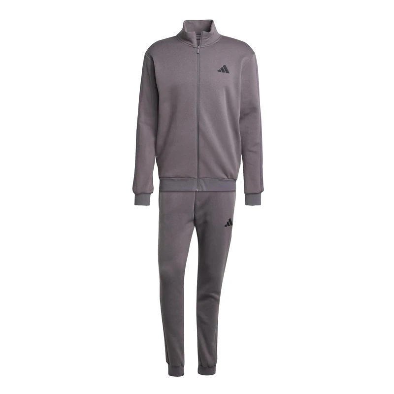 adidas Men's SPORTSWEAR BASIC 3 STRIPES TRICOT TRACKSUIT Grey Strata, M
