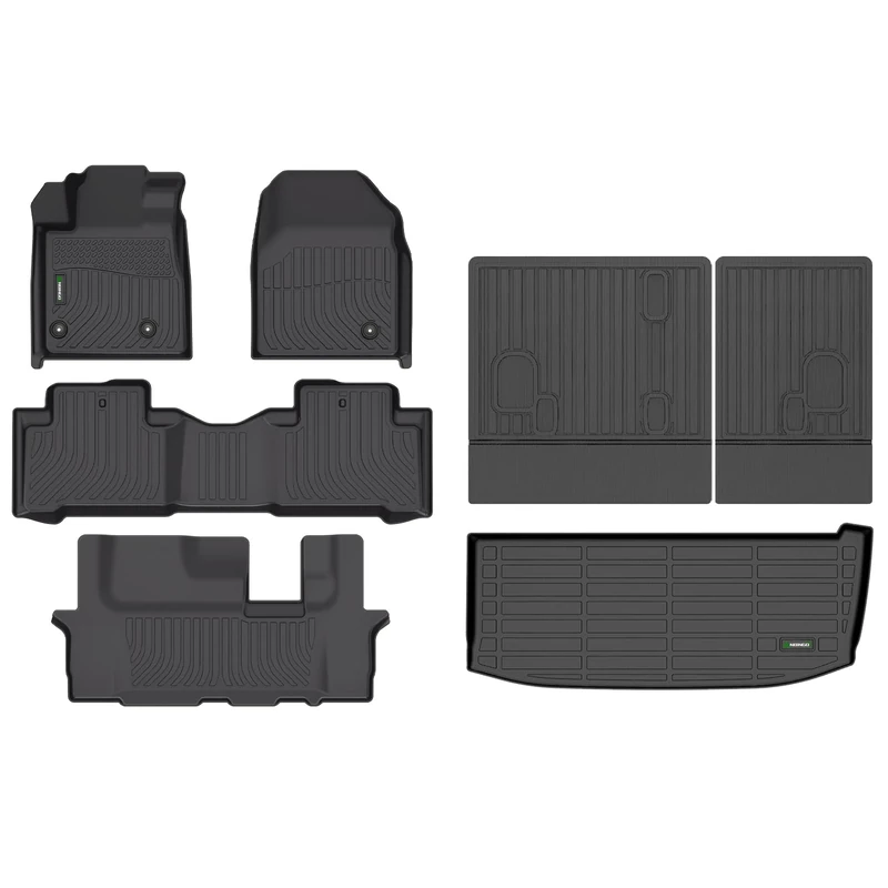 ANBINGO®Floor Mats & Cargo Liner Custom for Honda Pilot 2009-2015 Full Set Waterproof Car Mats All Weather Guard TPE Pilot Mats Set Black