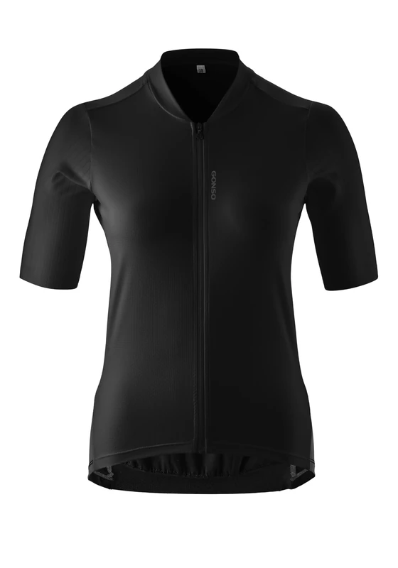 Gonso SITIVO W Women's Cycling Jersey, Breathable Full Zip Jersey, Black, Size 12