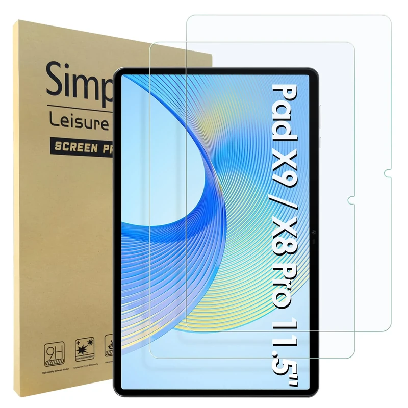 Simpeak 2 Pack Screen Protector Compatible with Honor Pad X10 / X9a / X9 / X8 Pro 11.5", Tempered Glass Compatible with Honor Pad X10/X9a/X9/X8 Pro 11.5",[9H Hardness][Bubble Free]