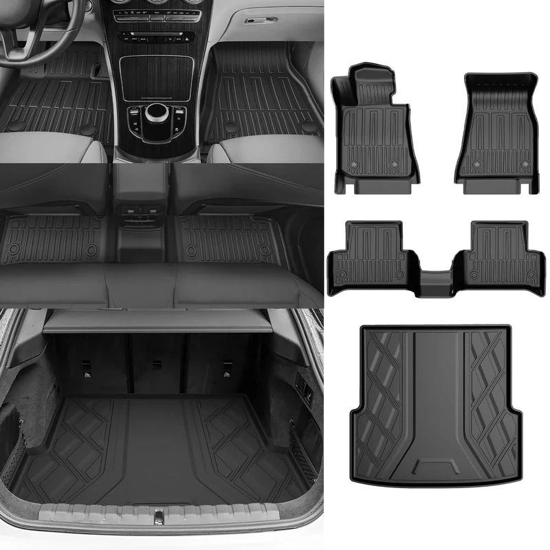 Original 2022-2024 I4 Floor Mats & Cargo Liner for BMW I4 All Model - Custom Fit Odorless TPE Floor Liners & Cargo Mat - All Weather 3D Laser Measured Car Mats Car Mats for BMW I4 2022-2024