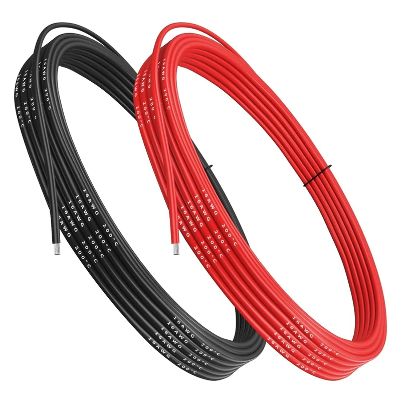 Gruiqrd 16 Gauge Silicone Wire Soft and Flexible Low Impedance (8.2ft Black and 8.2ft Red)