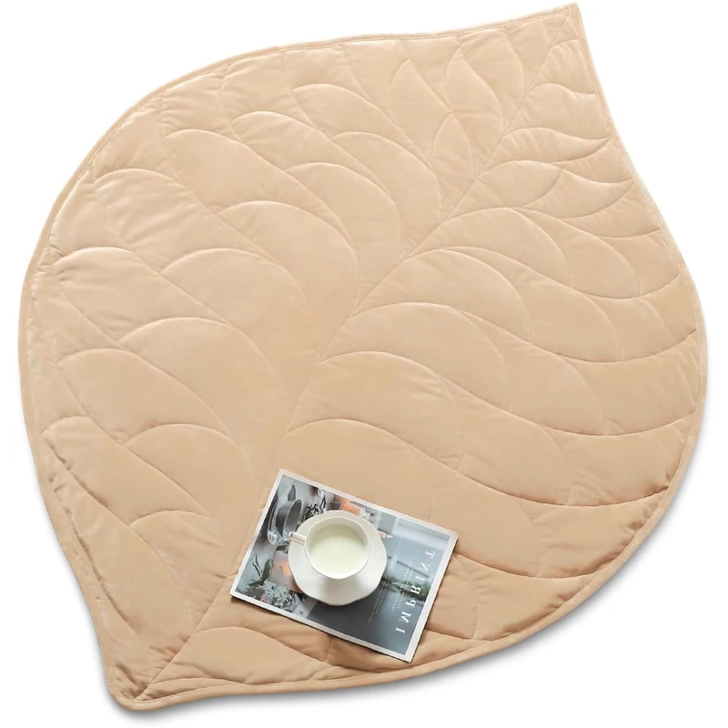Kaisa Weighted Lap Blanket 7 lbs 41" x 53", Cozy Luxury Crystal Velvet Small Weighted Blanket for Adults, Portable Travel Weighted Blanket for Relaxation, All-Season Blanket, Machine Washable, Khaki
