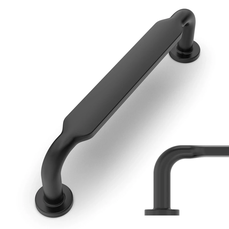 Amerdeco 10 Pack Matte Black Cabinet Pulls 3-3/4 Inch(96mm) Hole Centers Kitchen Cabinet Handles Solid Zinc Alloy Cabinet Hardware Drawer Pulls AM017