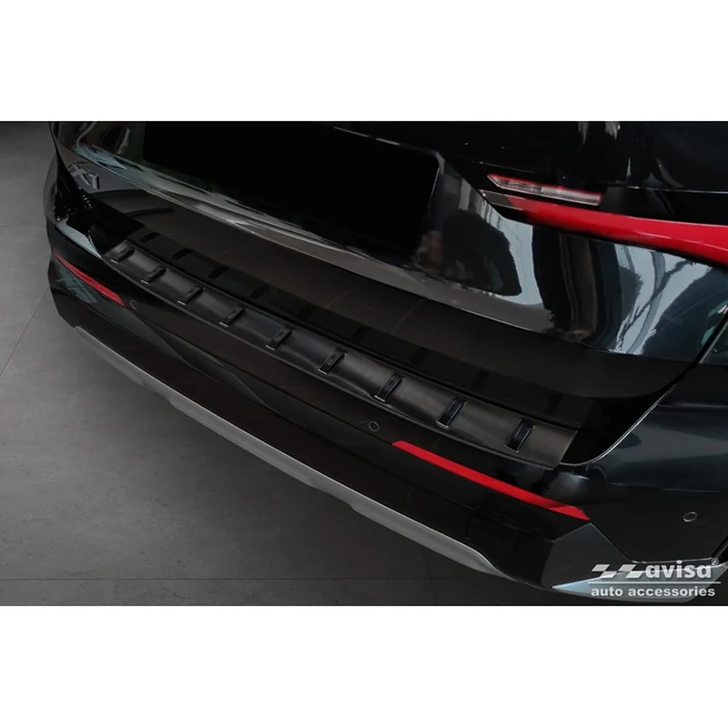 Avisa Black Stainless Steel Rear bumper protector compatible with BMW X1 U11 / X1 U11 xLine 2022- 'STRONG EDITION'