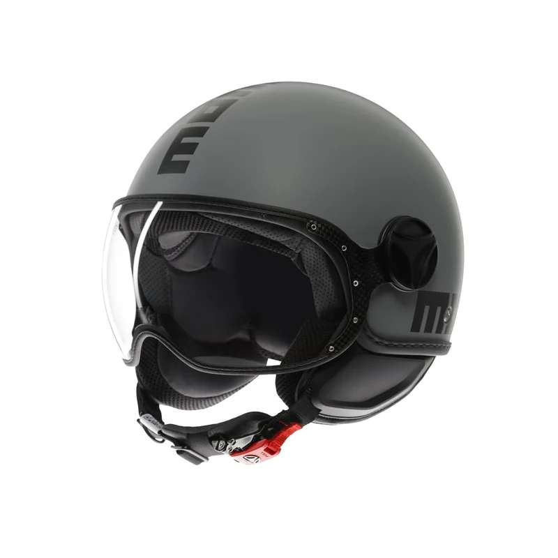 MOMO Design - FGTR CLASSIC E2206, Jet Helmet, Open Helmet for Motorcycles and Scooters, for Men and Women, Matt Grey/Black, XS