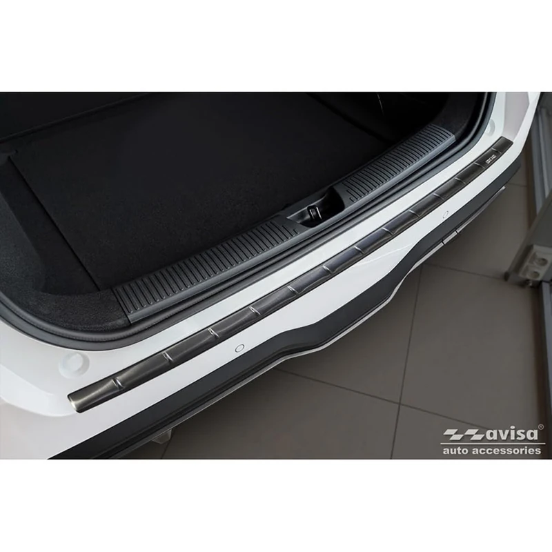 Avisa Black Stainless Steel Rear bumper protector compatible with MG 4 (EV) 2022- 'British Flag'