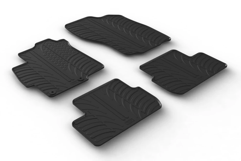 Gledring Set of Rubber Mats Compatible with Mitsubishi Lancer VIII Saloon 2008-2017 (T Profile 4 Pieces + Mounting Clips)