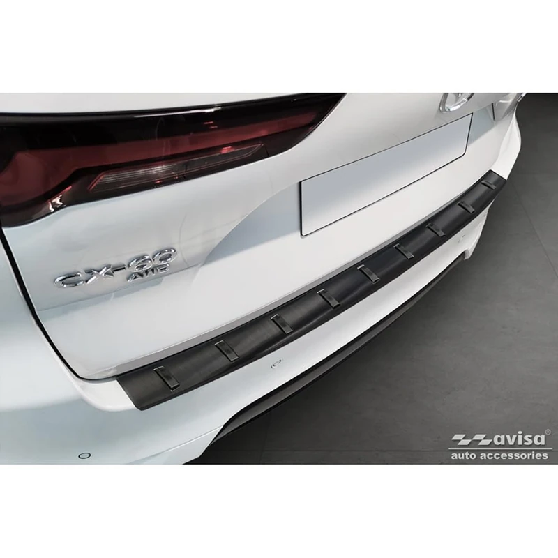 Avisa Black Stainless Steel Rear bumper protector compatible with Mazda CX-60 (KH) 2022- 'STRONG EDITION'