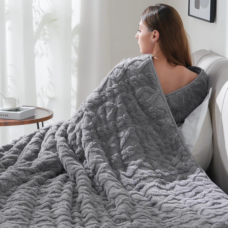 Drewin Weighted Blanket Twin Size for Adults 10lbs,Grey,48 x 72 inches