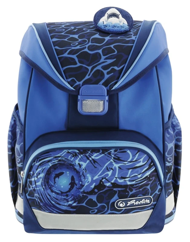 Herlitz Unisex Children's Ultralight Blue Shark School Bag, Multicoloured, 44, Multi-Coloured, 44
