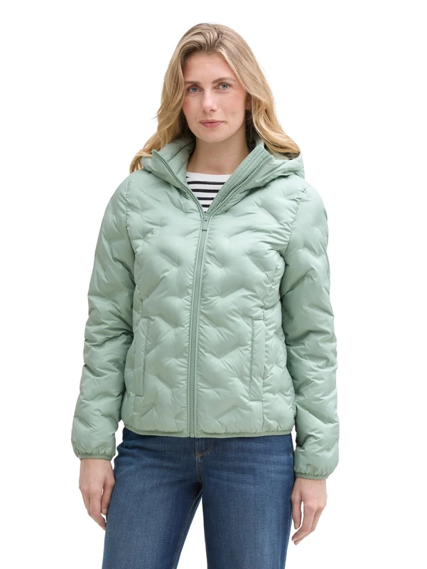 TOM TAILOR Lightweight Quilted Jacket with Stand-Up Collar, Dusty Rose, XXXL, 22577 - Dust Green, S