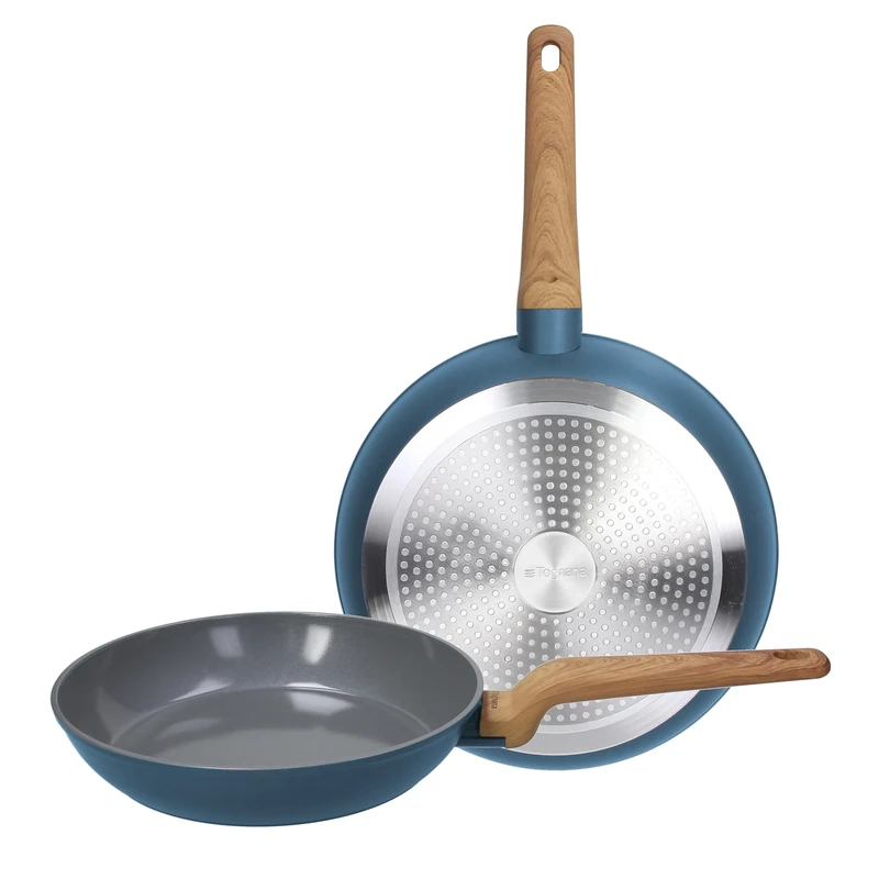 Tognana T-Care Set of 2 Frying Pans 24/28 cm, Aluminium, Blue