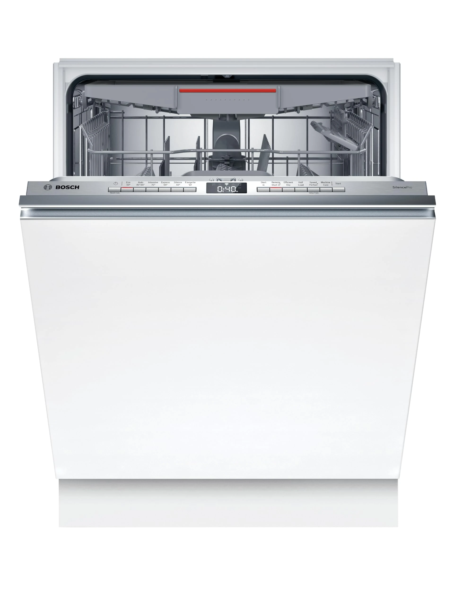 Bosch SMV4ECX23G Series 4, Fully Integrated Dishwasher 60cm, Smart Start, Extremely Quiet, Glass Care, Efficient Dry, InfoLight Floor Indicator, Rackmatic Adjustable Basket, Home Connect, AquaStop