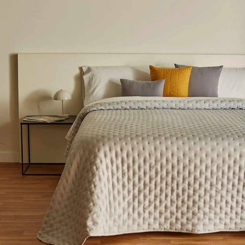 Sancarlos Bouti Popes Bedspread Grey 100% Polyester Bed 160/180 cm - Image 1