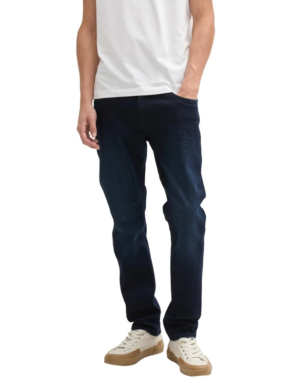 TOM TAILOR Denim Men's 1044290 Piers Slim Jeans, 10173 – Dark Stone Blue Black Denim, 28 W/ 30 L