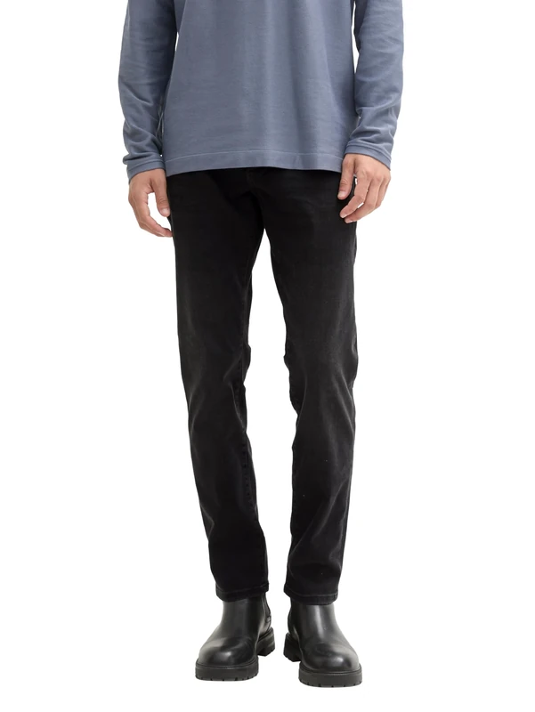 TOM TAILOR Men's Josh Regular Slim Jeans with Freefit Stretch, 10250 - Used Dark Stone Black Denim, 36 W/30 L