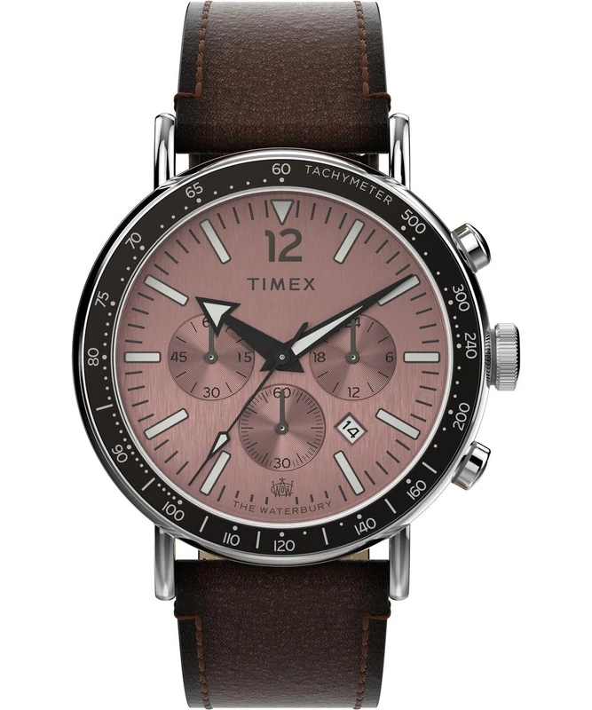 Timex Men's Chronograph Quartz Watch with a Leather Strap Standard Chrono
