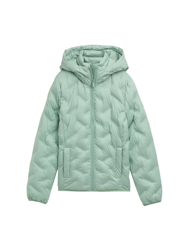 TOM TAILOR Women's Hybrid Quilted Jacket with Hood, 22577 - dust green, M