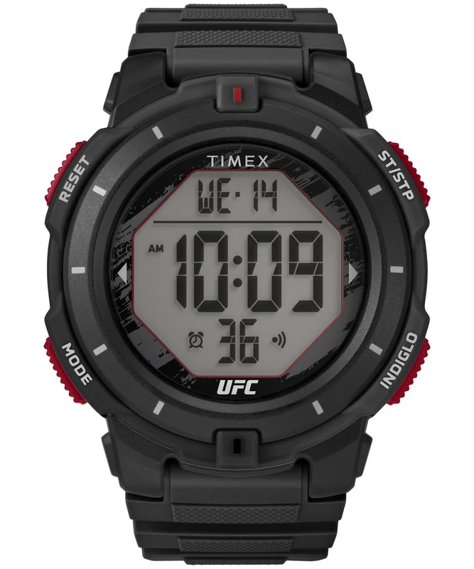 Timex Men's UFC Rumble 50mm Watch, Black Strap Digital Dial Black Case