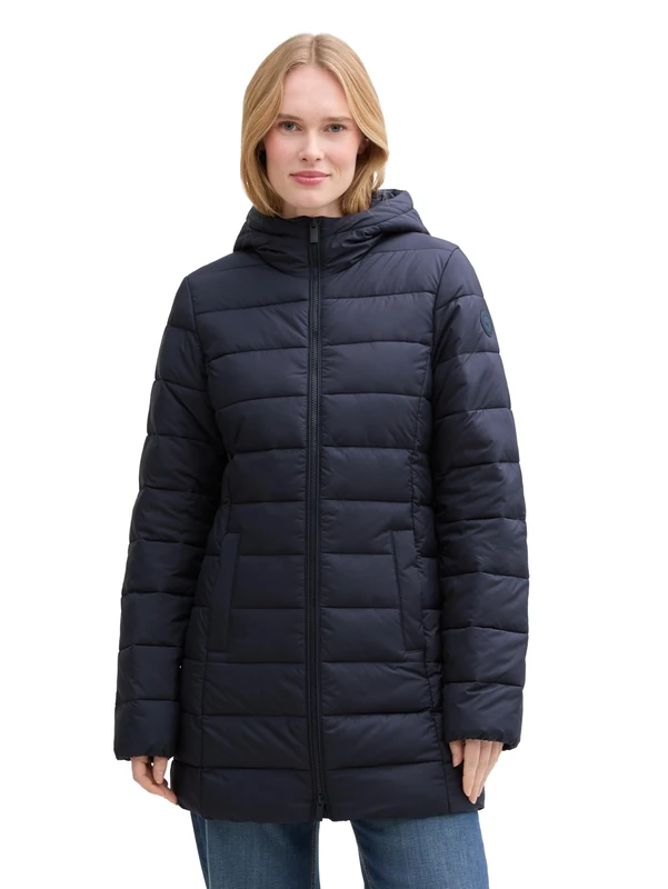 TOM TAILOR Women's Lightweight Quilted Coat with Water-Repellent Function, 10668 - Sky Captain Blue, L
