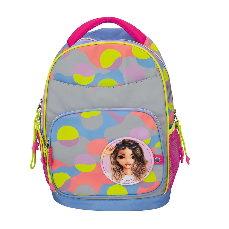 Depesche TOPModel Flash 12738 School Backpack with Model Motif, Colourful Graphic Pattern Made of Reflective Material, School Bag with Adjustable Straps
