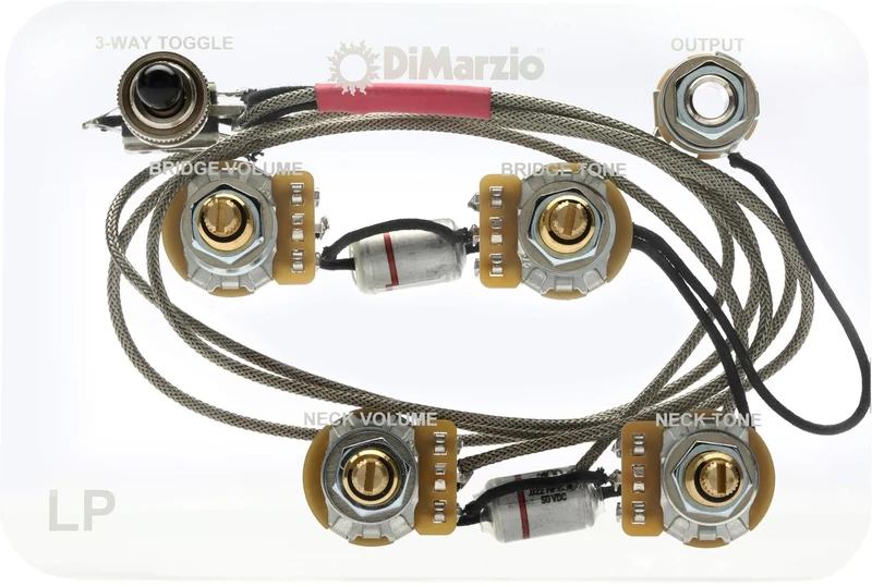 DiMarzio GW2101 Les Paul® Wiring Harness Straight Toggle Switch and 500k Long Shaft Pot