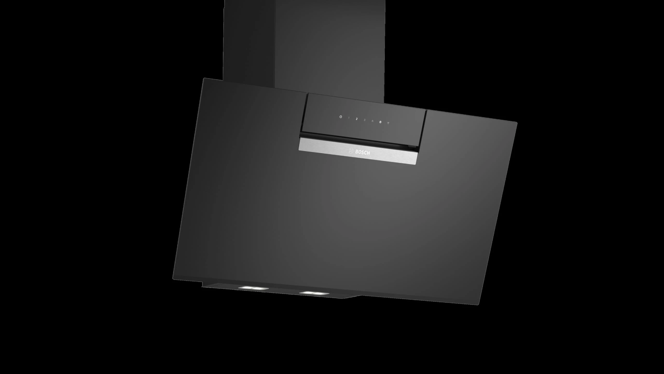 Bosch DWK87FN60B Series 4, Wall-mounted cooker hood 80 cm clear glass black printed