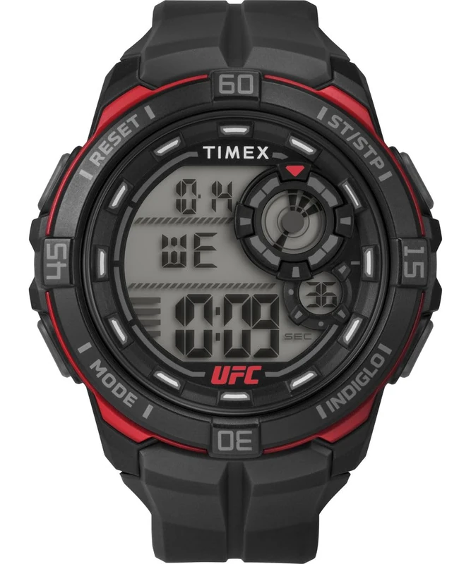 Timex Men's UFC Rush 52mm Watch, Black Strap Digital Dial Black Case