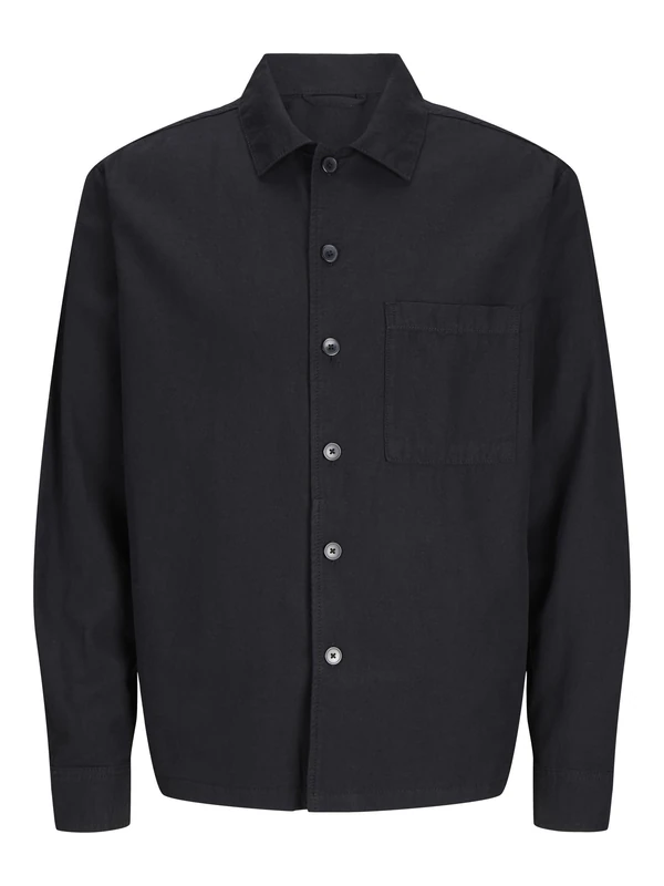 JACK&JONES JJEURBAN Edge Overshirt LS SN, Black, L