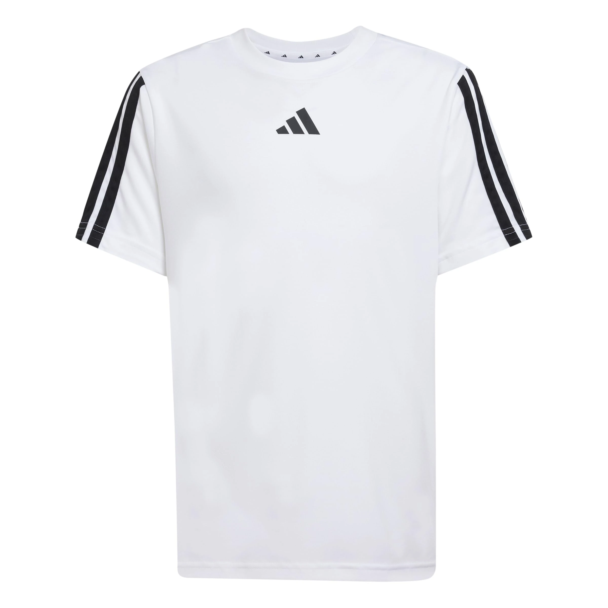 adidas Boy's Train Essentials 3-Stripes T-Shirt, White/Black, 13-14 Years