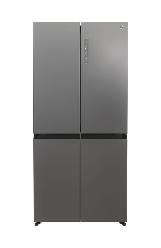 Hoover H-FRIDGE 700 MAXI Freestanding American Fridge Freezer, 4 Doors, Total No Frost Technology, E Class, 467L Total Capacity, Smart Inverter Compressor, Gentle Silver, 83x65x182 cm - HHCR3818ENPL