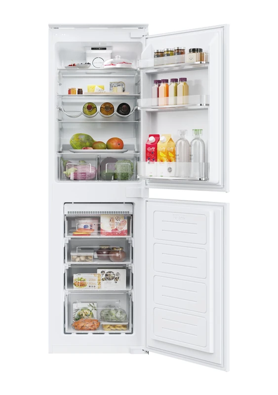 Hoover HOB50N518EVK Integrated Frost Free Fridge Freezer 228L Total Capacity, 50:50 split, White, E Rated