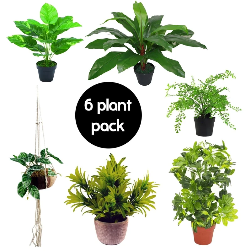 Leaf Pack of 6 Artificial Mixed Plants