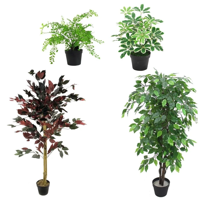 Pack of 4 Mixed Artificial Plants and Trees