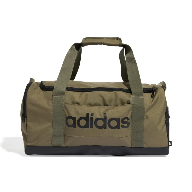 adidas Unisex Essentials Linear Duffel Bag, Olive strata/Black, S