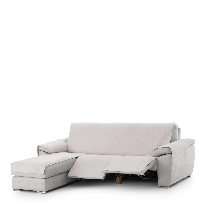 Eysa Bianco Sofa Cover Non-Slip Chaise Longue Relax Mini Left C/01, Front View