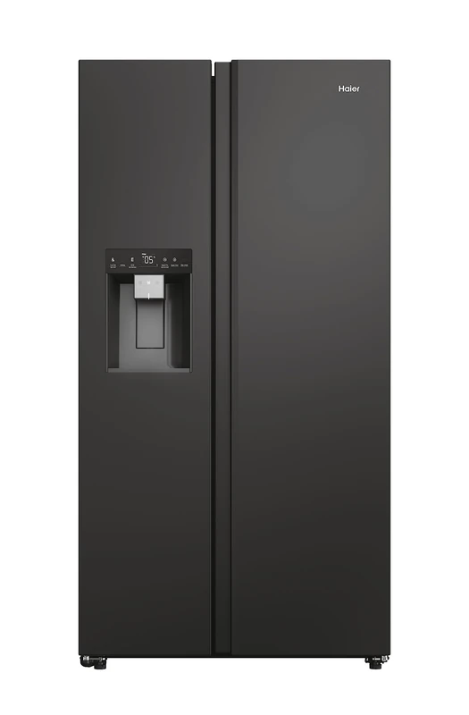 Haier SBS 90 Series 5 Freestanding American Fridge Freezer with Water & Ice Dispenser, Side by Side, Total No Frost, E Class, 601L Total Capacity, hOn App, Slate Black, 91x73x177.5 cm - HSW59F18EIPT - Image 1