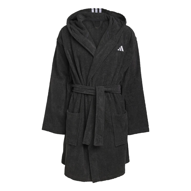 adidas Unisex HOODED BATHROBE, Black, L