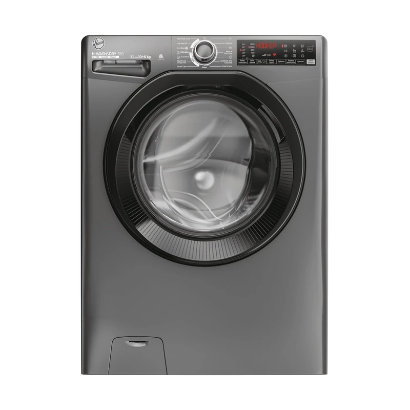 Hoover H-WASH&DRY 350 Freestanding Washer Dryer, 10 Kg Wash + 6 Kg Dry, 1400 RPM, Combined Cycle Class D, Wi-Fi & Bluetooth, Auto Care & Steam Care Pro, Anthracite, 60x58x85 cm - H3DPS41066TABR80