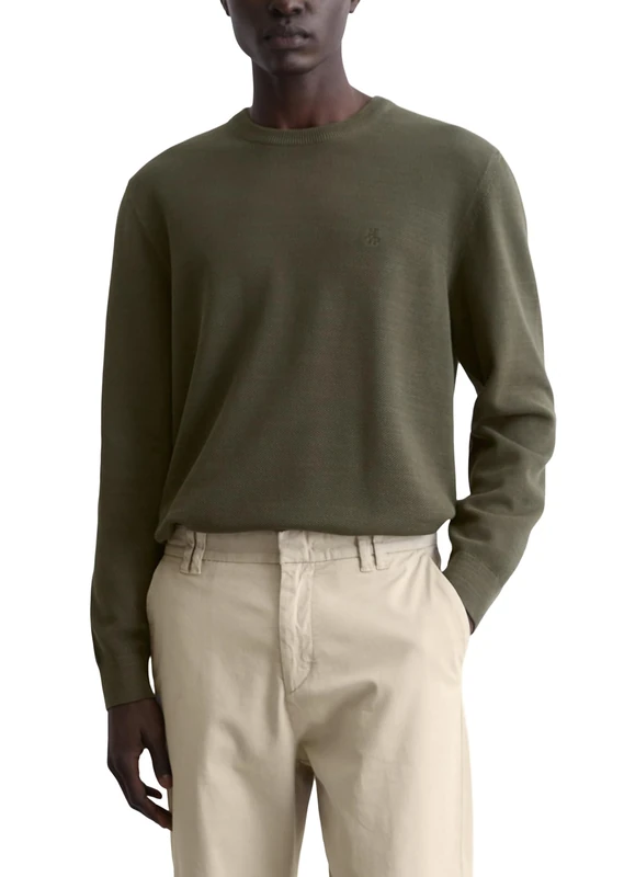 Marc OߴPolo Men's Organic Cotton Jumper with Round Neck, Green (Neverland Iron), 3XL