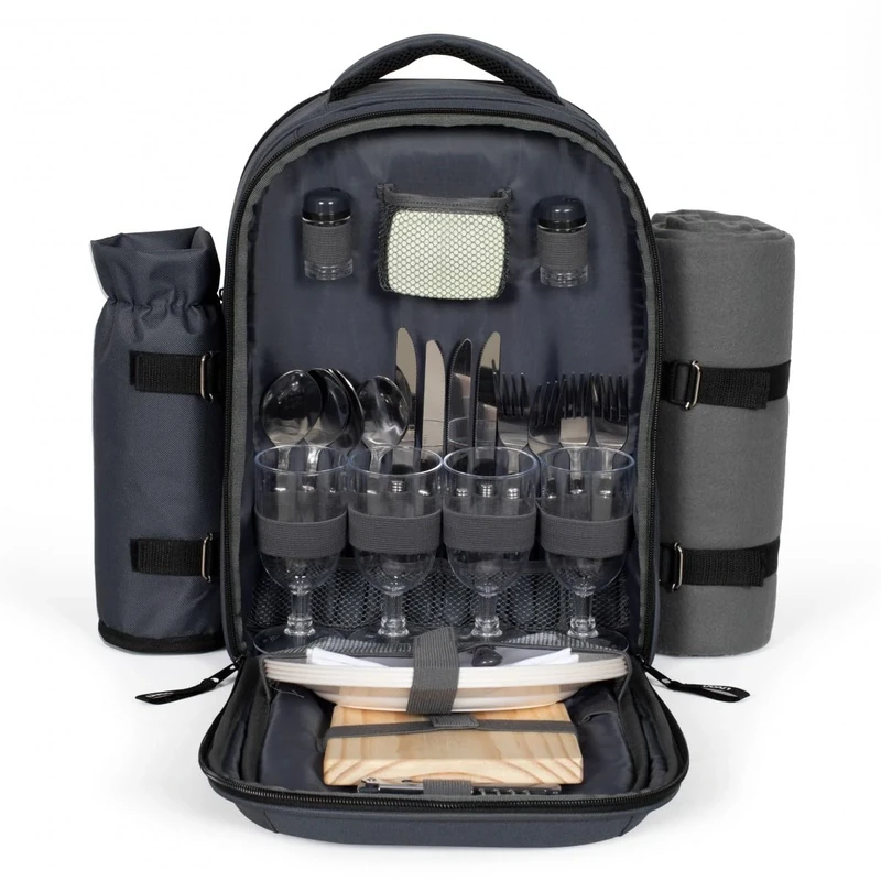 Livoo SEP149 4 Person Picnic Backpack – 11L, 600D, Picnic Blanket Included, 30 Accessories